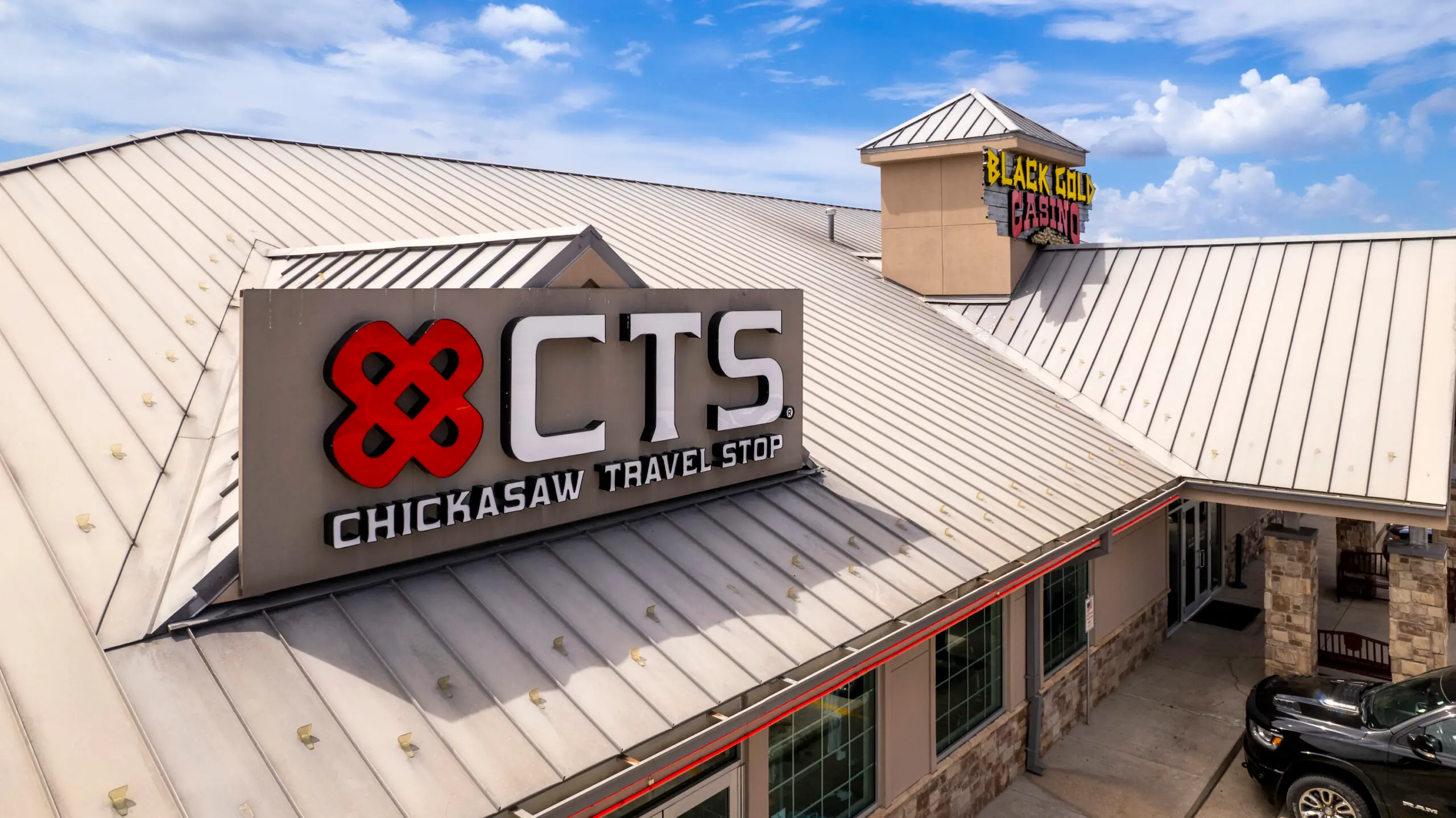 Aerial view of a Chickasaw Travel Stop Location.