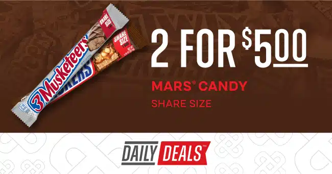 2 for $5.00 Mars trademark candy share size